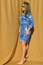 Load image into Gallery viewer, Printed Button-Down Shirt Dress
