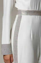 Load image into Gallery viewer, Rhinestone Studded Trim Jumpsuit
