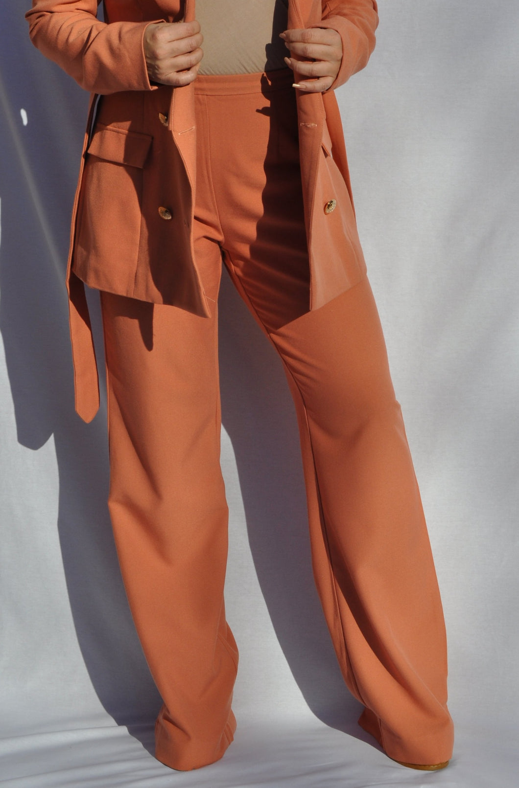 Wide Leg Trousers - Salmon