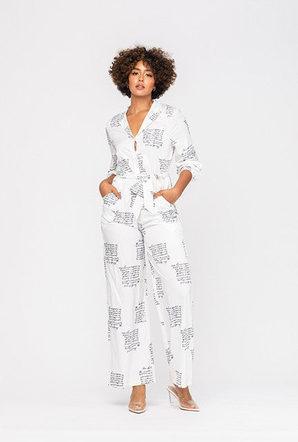 Newspaper deals print jumpsuit