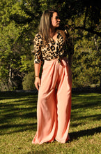 Load image into Gallery viewer, High-Waist Palazzo Trousers in Blush
