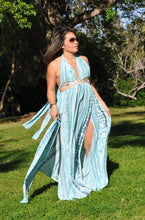 Load image into Gallery viewer, Tie-Dye Cut-Out Maxi Dress with Silver Detail

