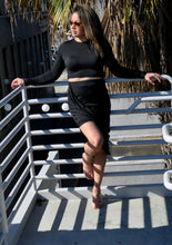 Load image into Gallery viewer, Two-Piece Knit Skirt Set in Black
