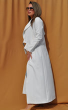 Load image into Gallery viewer, Long Coat with Gold Buckle Detail - White
