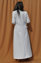 Load image into Gallery viewer, Long Coat with Gold Buckle Detail - White
