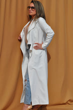 Load image into Gallery viewer, Long Coat with Gold Buckle Detail - White
