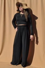 Load image into Gallery viewer, Two-Piece Knit Pant Set in Black
