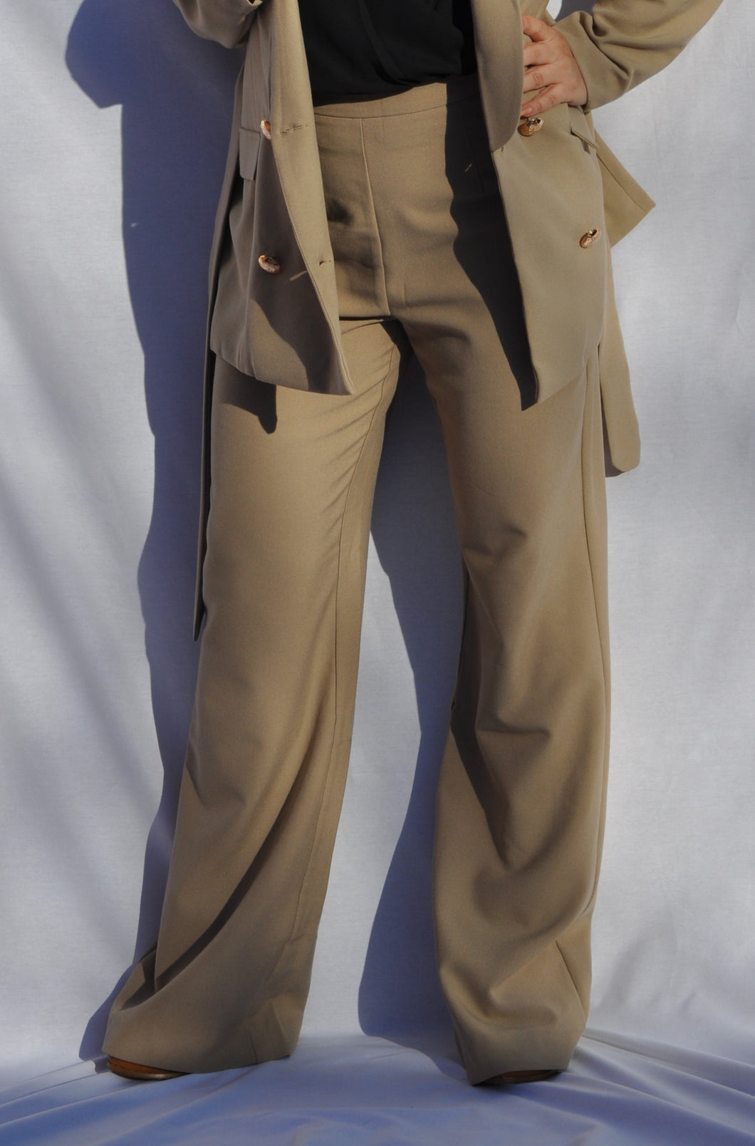 Wide Leg Trousers - Taupe