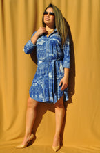 Load image into Gallery viewer, Printed Button-Down Shirt Dress
