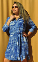 Load image into Gallery viewer, Printed Button-Down Shirt Dress
