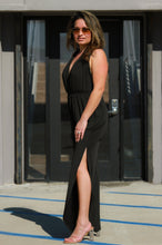 Load image into Gallery viewer, Deep V-Neckline Jumpsuit in Black
