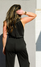 Load image into Gallery viewer, Deep V-Neckline Jumpsuit in Black
