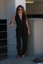 Load image into Gallery viewer, Deep V-Neckline Jumpsuit in Black
