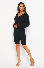 Load image into Gallery viewer, Teddy Bear Biker Short Set - Black
