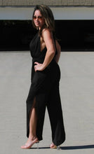 Load image into Gallery viewer, Deep V-Neckline Jumpsuit in Black
