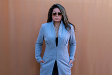 Load image into Gallery viewer, Corset Coat Featuring a Notched Lapel Collar in Grey
