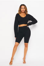 Load image into Gallery viewer, Teddy Bear Biker Short Set - Black
