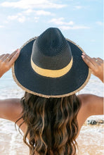 Load image into Gallery viewer, Panama Fringe Fedora Hat - Black
