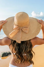 Load image into Gallery viewer, Scallop Edge Bow Accent Sun Hat - Khaki
