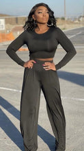 Load image into Gallery viewer, Two-Piece Knit Pant Set in Black
