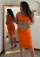 Load image into Gallery viewer, Orange Cut Out Midi Dress
