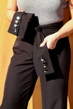 Load image into Gallery viewer, Dress Pants Featuring Wrap-Around Tie-Waist Belt in Black

