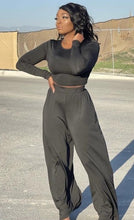 Load image into Gallery viewer, Two-Piece Knit Pant Set in Black
