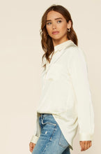 Load image into Gallery viewer, Ivory Long Sleeve Satin Shirt
