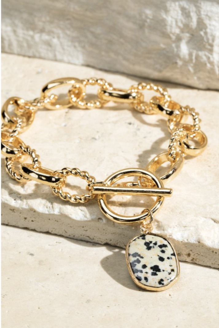 Dalmatian Gold Chain Bracelet