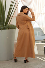 Load image into Gallery viewer, Long Coat With Gold Buckle Detail - Mocha
