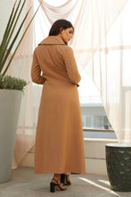Load image into Gallery viewer, Long Coat With Gold Buckle Detail - Mocha
