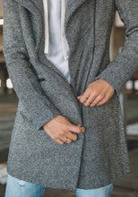Load image into Gallery viewer, Wool Blend Tweed Coat - Black/White
