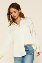 Load image into Gallery viewer, Ivory Long Sleeve Satin Shirt
