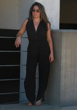 Load image into Gallery viewer, Deep V-Neckline Jumpsuit in Black
