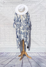 Load image into Gallery viewer, Kimono Cover Up - White and Blue
