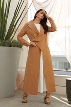 Load image into Gallery viewer, Long Coat With Gold Buckle Detail - Mocha
