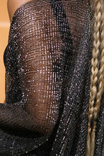Load image into Gallery viewer, Fringe Black Shimmer Kaftan
