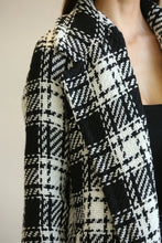 Load image into Gallery viewer, Black &amp; White Tweed Coat
