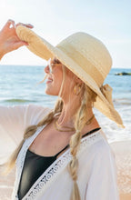 Load image into Gallery viewer, Scallop Edge Bow Accent Sun Hat - Natural
