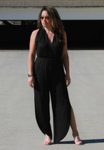 Load image into Gallery viewer, Deep V-Neckline Jumpsuit in Black
