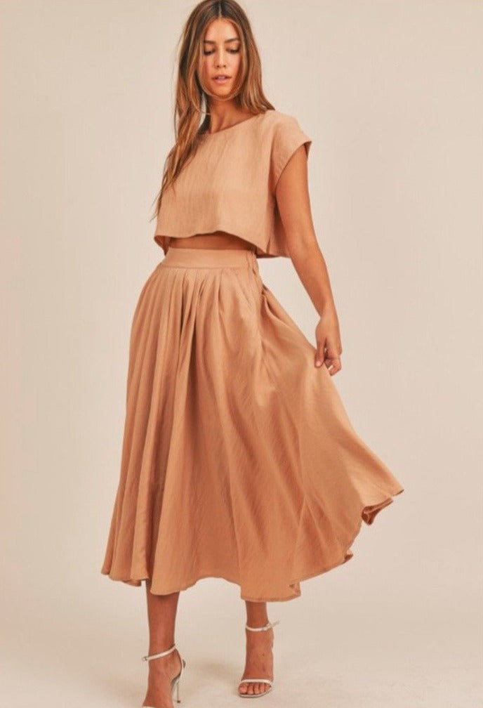 Cropped Top & Midi Skirt Set