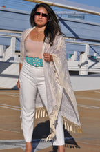 Load image into Gallery viewer, Velvet Tassel Kimono - Ivory

